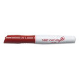 BIC Intensity Low Odor Chisel Tip Dry Erase Marker, Extra-Broad Bullet Tip, Red, Dozen
