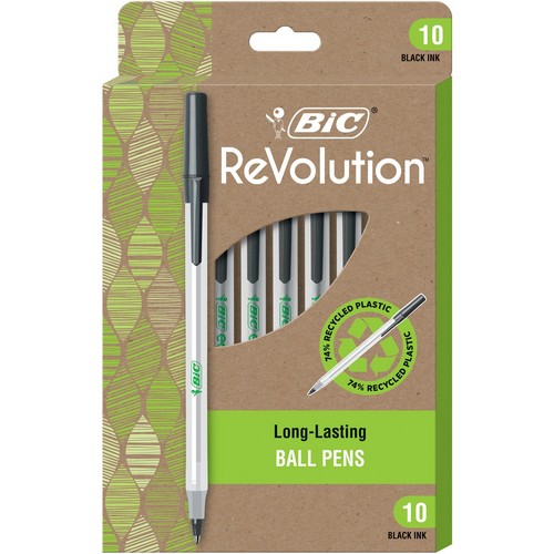 BIC ReVolution Round Stic Ballpoint Pen - GSME10BK