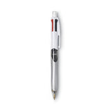 BIC 4-Color 3 + 1 Multi-Color Ballpoint Pen/Pencil, Retractable, 1 mm Pen/0.7 mm Pencil, Black/Blue/Red Ink, Gray Barrel, 3/Pack