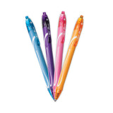 BIC Gel-ocity Quick Dry Gel Pen, Retractable, Fine 0.7 mm, 12 Assorted Ink and Barrel Colors, Dozen