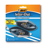 BIC Wite-Out EZ Correct Grip Correction Tape, NonRefill, 1/6" x 402", 2/Pk