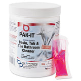 PAK-IT Basin, Tub and Tile Cleaner, Ocean, 4 oz Packets, 20/Jar, 12 Jar/Carton