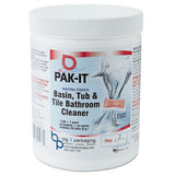 PAK-IT Basin, Tub and Tile Cleaner, Ocean, 4 oz Packets, 20/Jar, 12 Jar/Carton