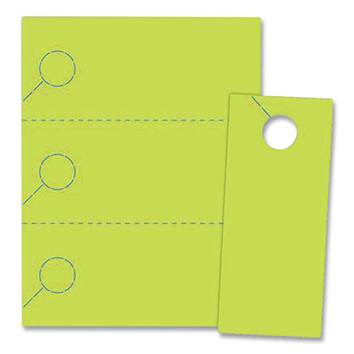 Blanks/USA Small Micro-Perforated Door Hangers, 65 lb, 8.5 x 11, Green, 3 Hangers/Sheet, 334 Sheets/Pack