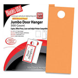 Blanks/USA Jumbo Micro-Perforated Door Hangers, 65 lb, 8.5 x 11, Hunter's Orange, 2 Hangers/Sheet, 250 Sheets/Pack