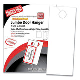 Blanks/USA Jumbo Micro-Perforated Door Hangers, 90 lb, 8.5 x 11, White, 2 Hangers/Sheet, 250 Sheets/Pack