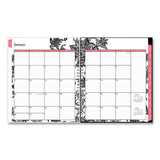 Blue Sky Analeis Monthly Planner, Analeis Floral Artwork, 10 x 8, White/Black Cover, 12-Month (Jan to Dec): 2022