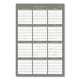 Blue Sky Adrianna Laminated Erasable Wall Calendar, 36 x 24, White/Taupe Sheets, 12-Month (Jan to Dec): 2022