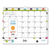 Blue Sky Academic Wall Calendar, Teacher Dots Artwork/Formatting, 15 x 12, White/Multicolor Sheets, 12-Month (July-June): 2021-2022