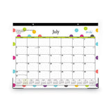 Blue Sky Teacher Dots Academic Desk Pad, 22 x 17, Black Binding, Clear Corners, 12-Month (July to June): 2022 to 2023