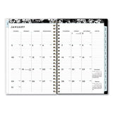 Blue Sky Baccara Dark Create-Your-Own Cover Weekly/Monthly Planner, Floral, 8 x 5, Gray/Black/Gold Cover, 12-Month (Jan-Dec): 2022