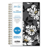 Blue Sky Baccara Dark Create-Your-Own Cover Weekly/Monthly Planner, Floral, 8 x 5, Gray/Black/Gold Cover, 12-Month (Jan-Dec): 2022