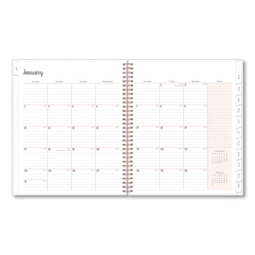 Blue Sky Joselyn Monthly Wirebound Planner, Joselyn Floral Artwork, 10 x 8, Pink/Peach/Black Cover, 12-Month (Jan to Dec): 2022