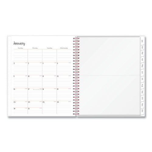 Blue Sky Joselyn Monthly Wirebound Planner, Joselyn Floral Artwork, 10 x 8, Pink/Peach/Black Cover, 12-Month (Jan to Dec): 2022