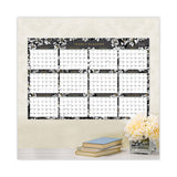 Blue Sky Baccara Dark Laminated Erasable Wall Calendar, Floral Artwork, 36 x 24, White/Black Sheets, 12-Month (Jan-Dec): 2022