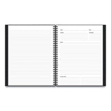 Blue Sky Aligned Business Notebook, 1 Subject, Meeting Notes Format, Narrow Rule, Black Cover, 11 x 8.5, 78 Sheets