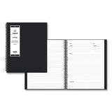 Blue Sky Aligned Business Notebook, 1 Subject, Meeting Notes Format, Narrow Rule, Black Cover, 11 x 8.5, 78 Sheets