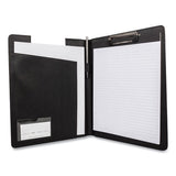 Bond Street, Ltd. Faux-Leather Padfolio, Notched Front Cover with Clipboard Fastener, 9 x 12 Pad, 9.75 x 12.5, Black