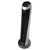 Bionaire Remote Control Tower Fan, Five Speeds, Black/Silver