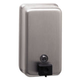 Bobrick ClassicSeries Surface-Mounted Soap Dispenser, 40 oz, 4.75 x 3.5 x 8.13, Stainless Steel