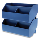 Bostitch Konnect Desktop Organizer Storage Bin, Wide, 7.5" x 3.5" x 3.5", Blue