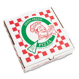 PIZZA Box Corrugated Kraft Pizza Boxes, B-Flute, White/Red/Green, 18