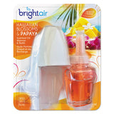 BRIGHT Air Electric Scented Oil Air Freshener Warmer and Refill Combo, Hawaiian Blossoms/Papaya, 0.67 oz, 8/Carton