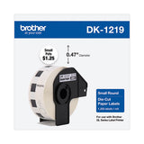 Brother Die-Cut Round Paper Labels, 0.47" dia., 1200/Roll, White