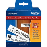 Brother DK4205 - Black on White Removable Continuous Length Paper Tape - DK4205