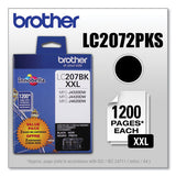 Brother LC2072PKS Innobella?äó Super High-Yield Ink, 1,200 Page-Yield, Black, 2/Pack
