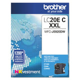Brother LC20EC INKvestment Super High-Yield Ink, 1,200 Page-Yield, Cyan
