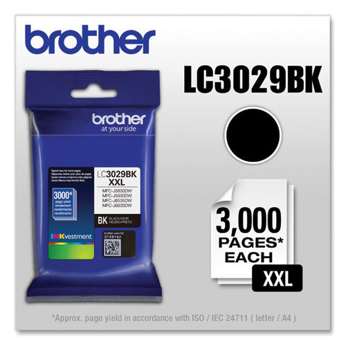 Brother LC3029BK INKvestment Super High-Yield Ink, 3,000 Page-Yield, Black