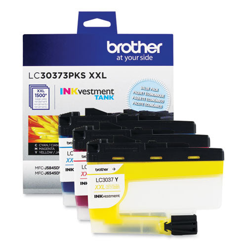 Brother LC30373PKS INKvestment Super High-Yield Ink, 1,500 Page-Yield, Cyan/Magenta/Yellow