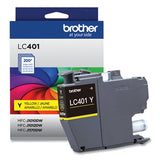 Brother LC401YS Ink, 200 Page-Yield, Yellow