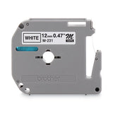 Brother P-Touch M Series Tape Cartridge for P-Touch Labelers, 0.47" x 26.2 ft, Black on White