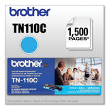 Brother TN110C Toner, 1,500 Page-Yield, Cyan