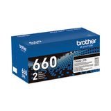 Brother TN6602PK High-Yield Toner, 2,600 Page-Yield, Black, 2/Pack