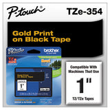 Brother P-Touch TZe Standard Adhesive Laminated Labeling Tape, 0.94" x 26.2 ft, Gold on Black