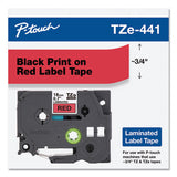 Brother P-Touch TZe Standard Adhesive Laminated Labeling Tape, 0.7" x 26.2 ft, Black on Red
