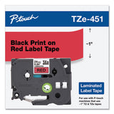 Brother P-Touch TZe Standard Adhesive Laminated Labeling Tape, 0.94" x 26.2 ft, Black on Red