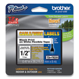Brother P-Touch Flexible ID Tape, 0.47" x 26.2 ft, Black on White