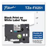 Brother P-Touch TZe Flexible Tape Cartridge for P-Touch Labelers, 0.94" x 26.2 ft, Black on White