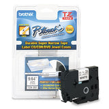 Brother P-Touch TZ Super-Narrow Non-Laminated Tape for P-Touch Labeler, 0.13" x 26.2 ft, Black on White