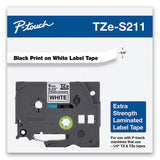 Brother P-Touch TZe Extra-Strength Adhesive Laminated Labeling Tape, 0.23" x 26.2 ft, Black on White
