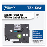 Brother P-Touch TZe Extra-Strength Adhesive Laminated Labeling Tape, 0.47" x 26.2 ft, Black on White