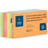 Business Source Repositionable Neon Notes - 16451