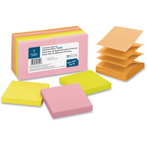 Business Source Reposition Pop-up Adhesive Notes - 16452