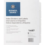 Business Source Un-punched Index Dividers Set - 16487