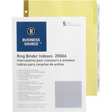 Business Source Insertable 5-Tab Ring Binder Indexes - 20066