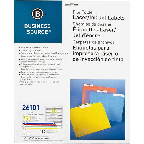Business Source Laser/Inkjet File Folder Labels - 26101